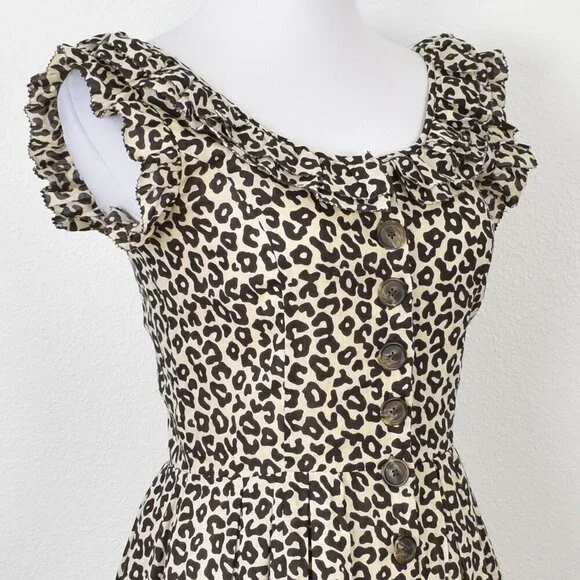 Sea New York Lottie Leopard Midi Dress - 0 - Picture 3 of 11